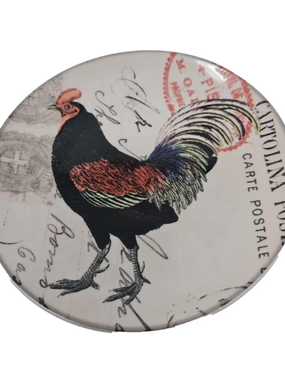Vintage Paula Scaletta Black Chicken French Hen Rooster Plate SBCD Studios Plate